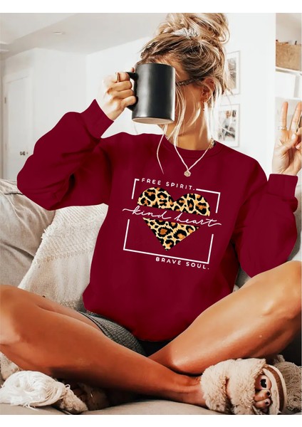 Mottisfashion Kadın Uzun Kollu Bisiklet Yaka Desenli Viskon Iki Iplik Bluz