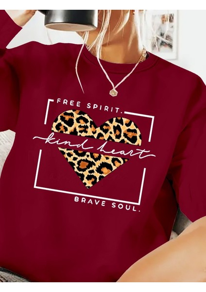 Mottisfashion Kadın Uzun Kollu Bisiklet Yaka Desenli Viskon Iki Iplik Bluz