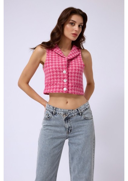 Mottisfashion Kazayağı Crop Yelek fiyatları