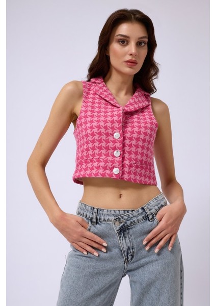 Mottisfashion Kazayağı Crop Yelek