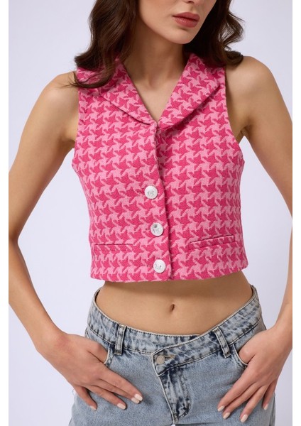 Mottisfashion Kazayağı Crop Yelek