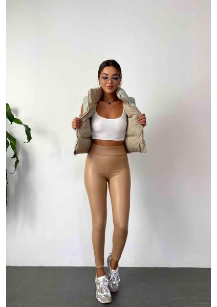 Mottisfashion Kadın Yüksek Bel Içi Şardonlu Fırsat Ürün Toparlayıcı Tayt