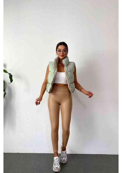 Mottisfashion Kadın Yüksek Bel Içi Şardonlu Fırsat Ürün Toparlayıcı Tayt