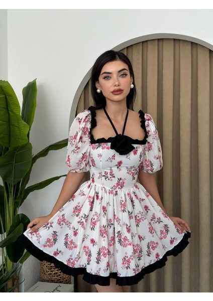 Mottisfashion Wismar Gül Detay Elbise