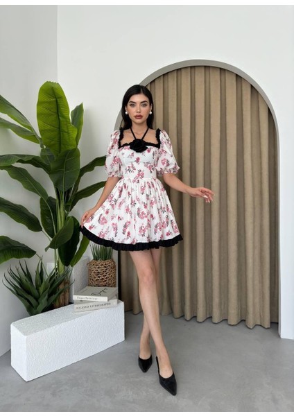Mottisfashion Wismar Gül Detay Elbise