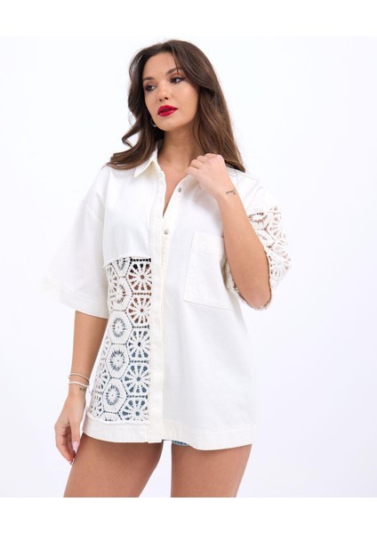Mottisfashion 6953 Gömlek-Beyaz indirimleri