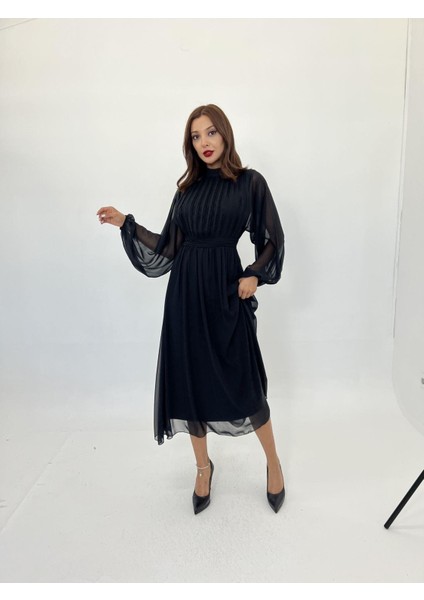 Mottisfashion 6297 Elbise-Siyah modelleri