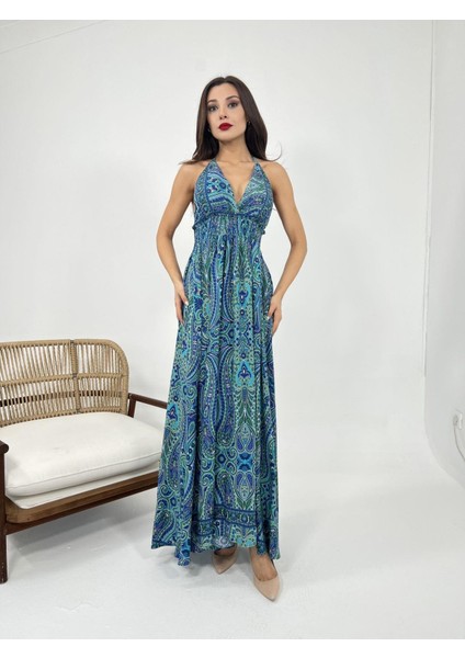 Mottisfashion 6959 Elbise-Mavi