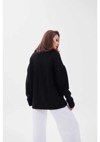 Mottisfashion 43151 Triko Balıkçı Salaş Kazak-Siyah indirimleri