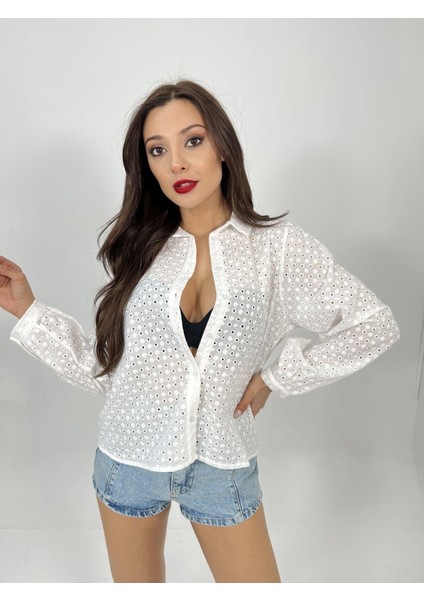 Mottisfashion 6841 Gömlek-Beyaz fırsatları