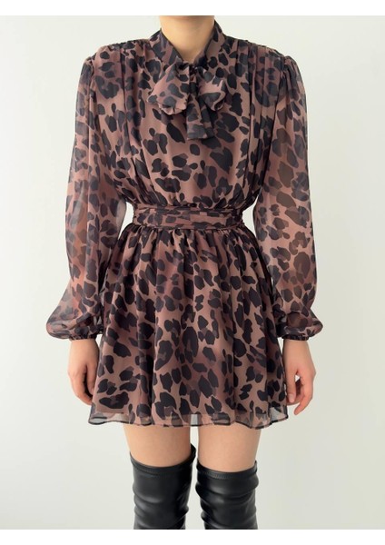 Mottisfashion Tepa Fiyonk Detay Elbise