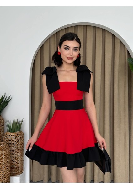 Mottisfashion Miron Omuz Fiyonklu Elbise