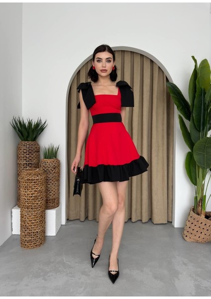 Mottisfashion Miron Omuz Fiyonklu Elbise
