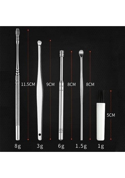 Armesa® 6 Parça Paslanmaz Çelik Kulak Balmumu Toplayıcı Çıkarıcı Temizleyici Bakımı Çubuk Seti modelleri