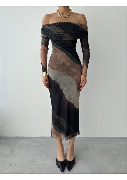 Mottisfashion Sevilla Madonna Yaka Tül Elbise fiyatları
