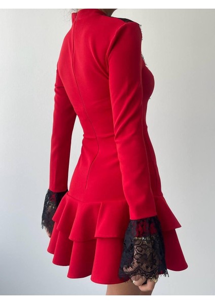 Mottisfashion Danya Dantel Mini Elbise