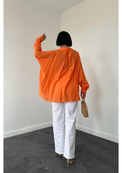 Mottisfashion Oranj Tek Cepli Bedensiz Cruz Gömlek