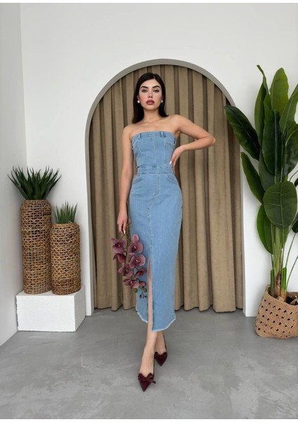 Mottisfashion Sonic Straplez Elbise fırsatları
