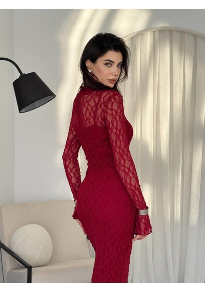 Mottisfashion Vedo Çiçek Detaylı Elbise