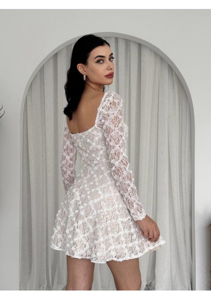 Mottisfashion Fers Çiçek Detay Elbise