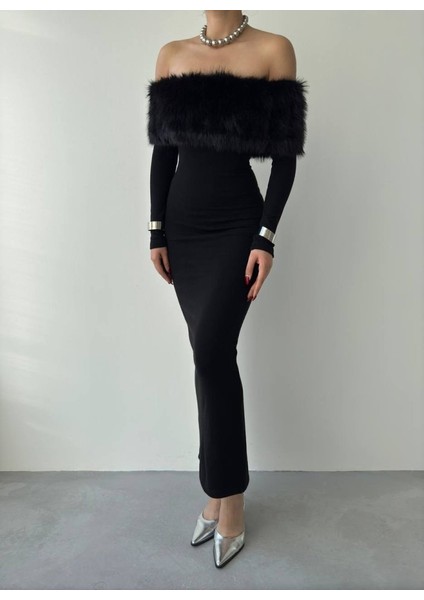Mottisfashion Bestia Straplez Tüy Detaylı Elbise fiyatları