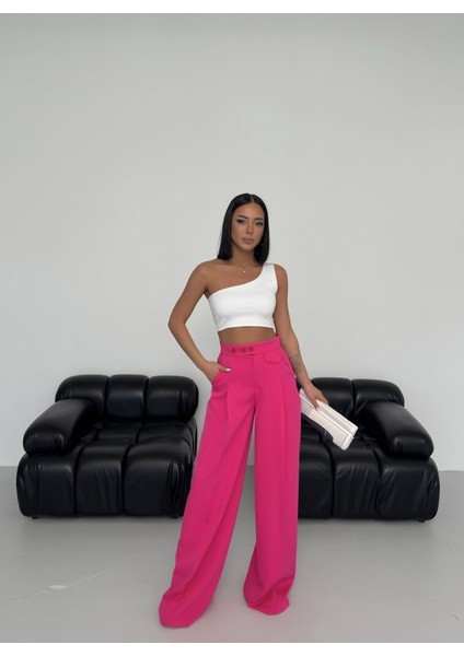 Mottisfashion Üç Düğme Detayli Palazzo Pantolon