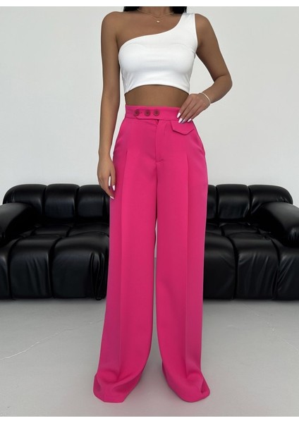 Mottisfashion Üç Düğme Detayli Palazzo Pantolon modelleri