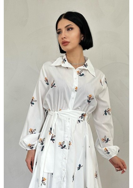 Mottisfashion Hardal Brode Mendilli Elbise indirimleri