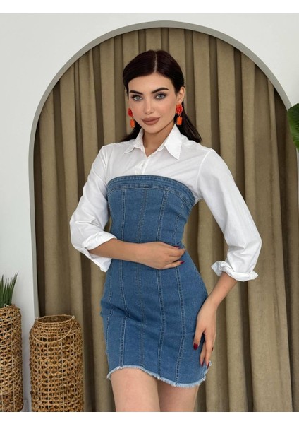 Mottisfashion Vinna Straplez Kot Mini Elbise