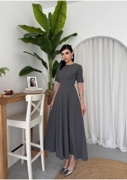 Mottisfashion Wera Pliseli Midi Elbise