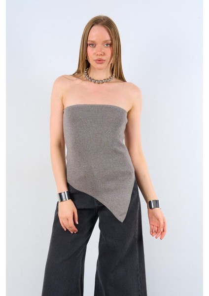 Mottisfashion Yanı Uzun Atlet - Orta Gri