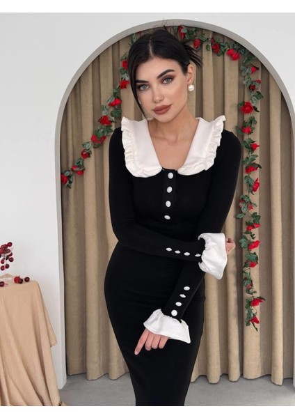 Mottisfashion Sura Bebe Yaka Elbise