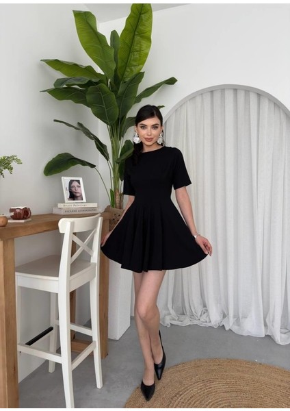 Mottisfashion Crem Pliseli Elbise