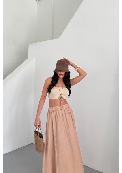 Mottisfashion Etek Şanel Boy Soft Kumaş - Bej fırsatları