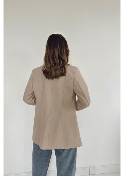 Mottisfashion Bej Düğmeli Deri Ceket fırsatları