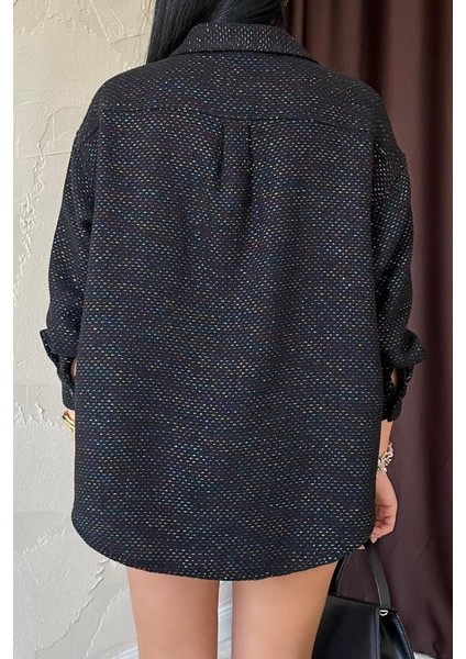 Mottisfashion Siyah Işıltılı Gömlek fırsatları