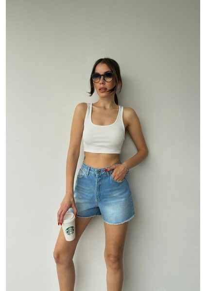 Mottisfashion Mavi Yazlık Kot Şort