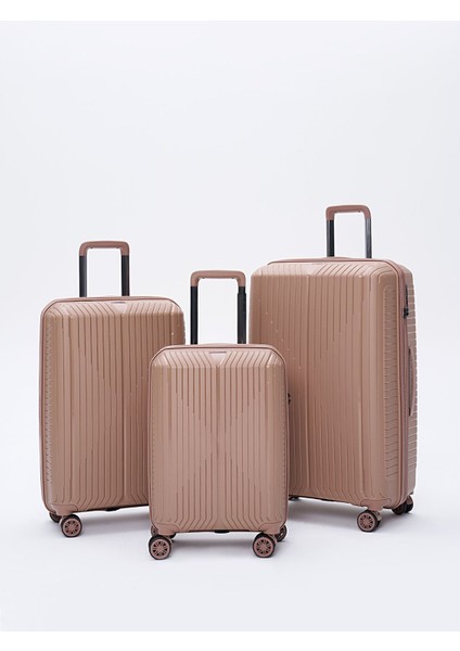 Polipropilen 3'lü Kırılmaz Valiz Seti Vizon