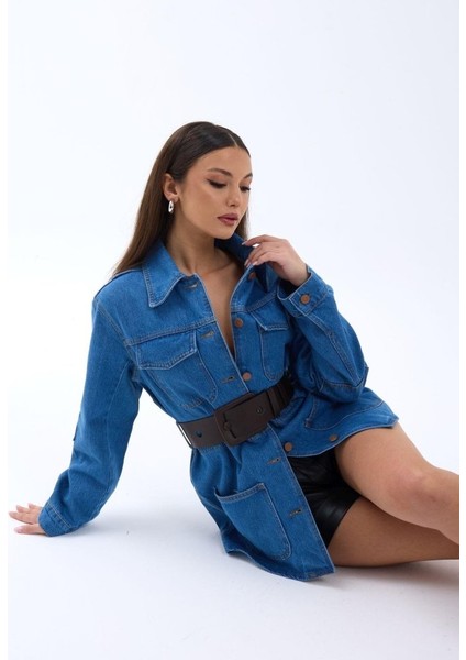Mottisfashion 6578 Kot Ceket-Mavi