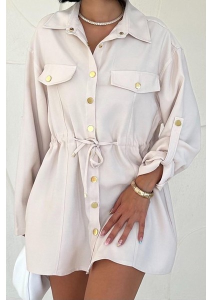 Mottisfashion Bej Çıtçıtlı Tünelli Gömlek fiyatları