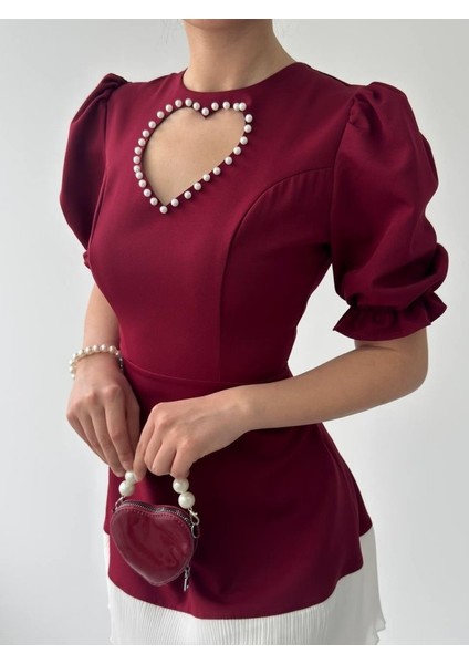 Mottisfashion Safe Kalp Detaylı Elbise