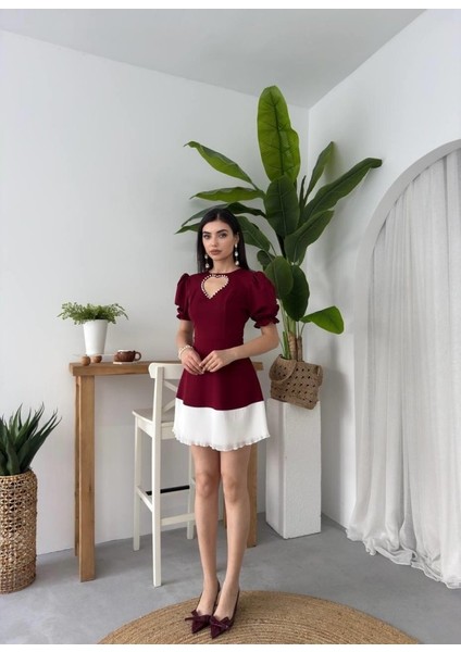 Mottisfashion Safe Kalp Detaylı Elbise