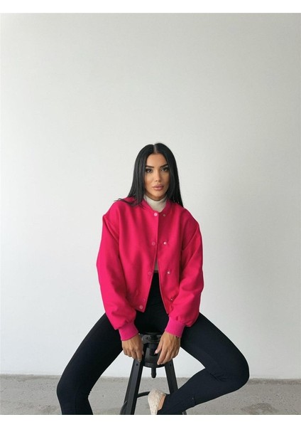 Mottisfashion Bomber Mont Cyrus Kumaş - Fuşya