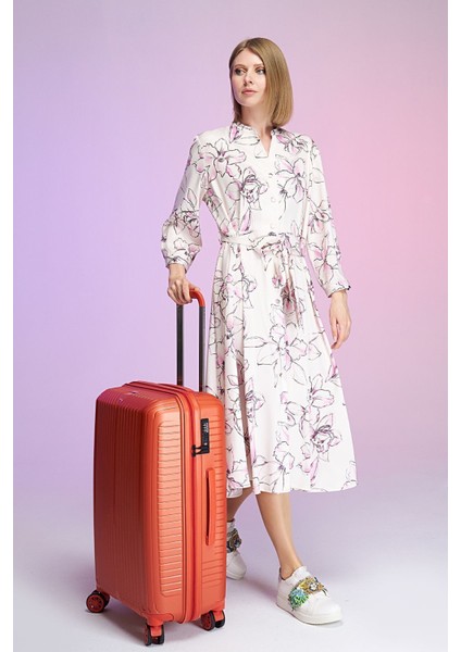 Polipropilen 3'lü Kırılmaz Valiz Seti Turuncu