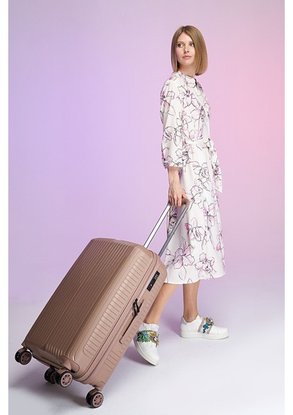 Polipropilen 3'lü Kırılmaz Valiz Seti Vizon