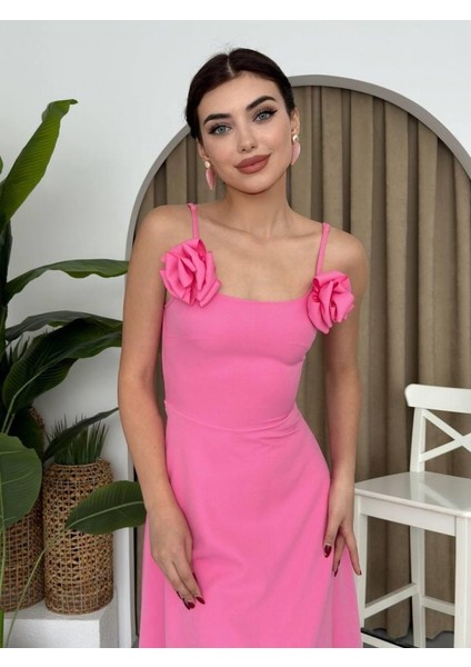 Mottisfashion Matilda Gül Ip Askılı Elbise