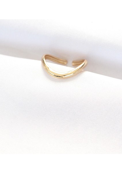 Yassı Gold Renk Ayarlanabilir Yüzük