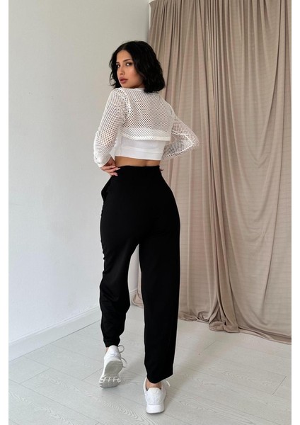 Mottisfashion Siyah Pensli Lastik Detaylı Pantolon fırsatları
