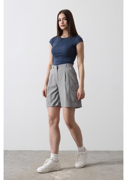 Mottisfashion Cargo Cepli Şort - Gri modelleri