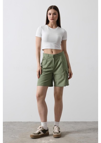 Mottisfashion Cargo Cepli Şort - Haki